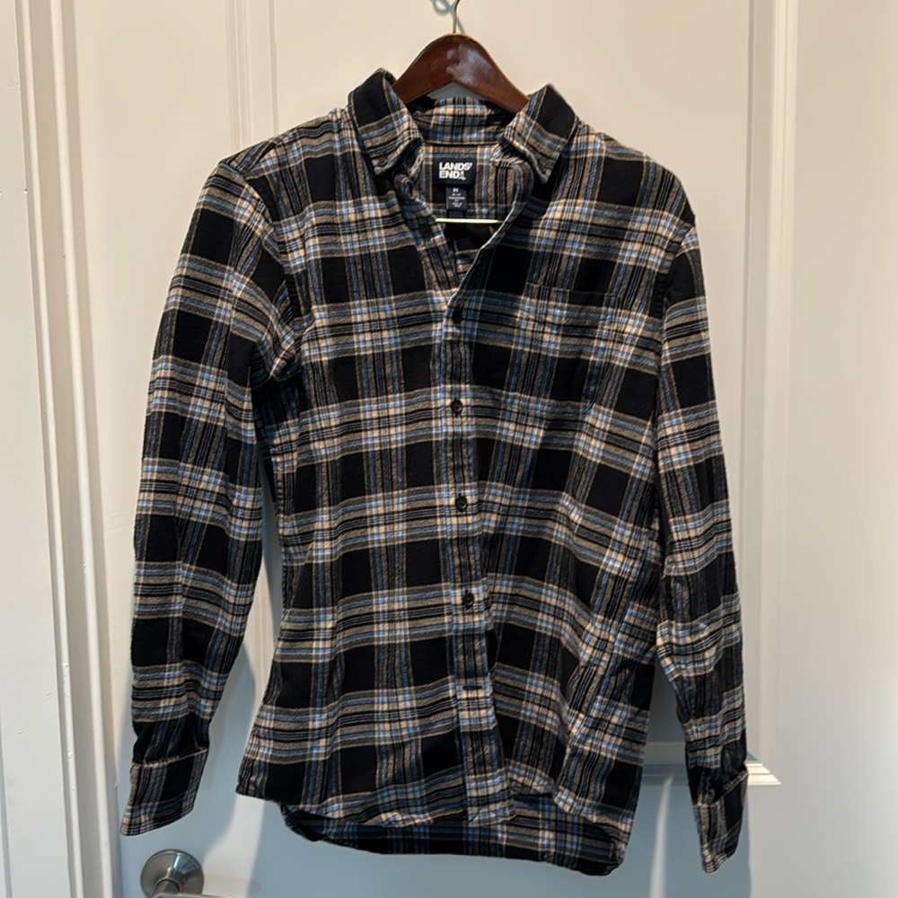 Beautiful Land's End Button Down Plaid Flannel